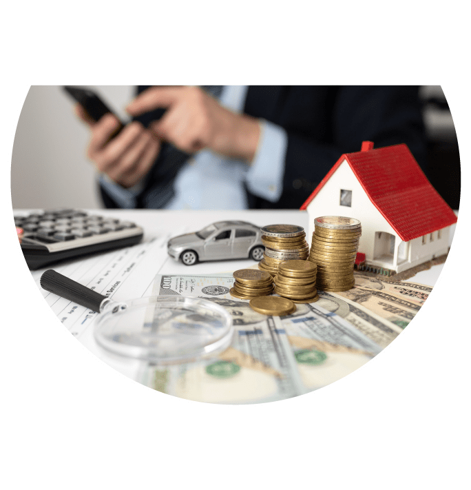 Property Dealer With money and coins